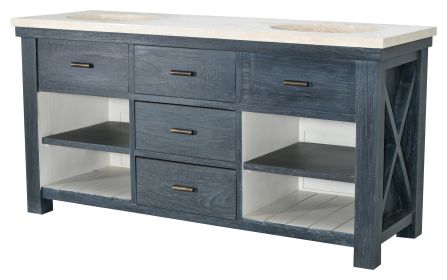 Charcoal with High Light Double Vanity 72''