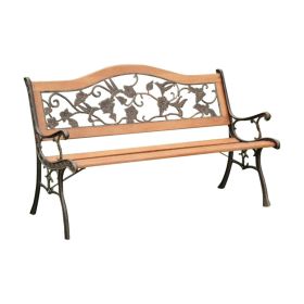 Alba Transitional Park Bench, Antique Oak Finish