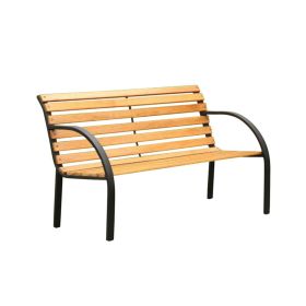 Dumas Transitional Style Patio Bench, Natural Oak