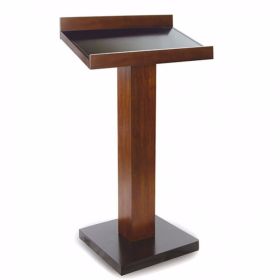 Wooden Bookstand with Pedestal Support and Block Base, Espresso Brown