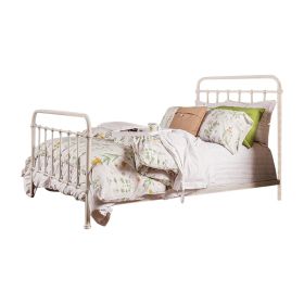 Modern Full Size Metal Bed, White