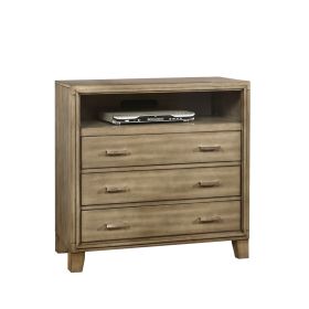 Wooden Media Chest With three drawers, Gray