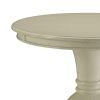 Wooden Accent Table with Pedestal Base, Antique White