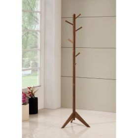 Sturdy Metal Coat Rack with Six Pegs, Brown