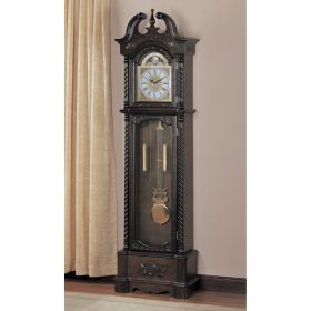 Aesthetically Charmed Wooden Grandfather Clock, Brown