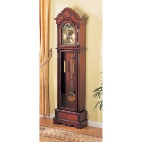 Old style Wooden Grandfather Clock with Chime, Brown