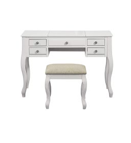 Cherub Vanity Set Featuring Stool And Mirror White