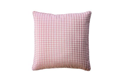 20 x 20 Modern Throw Pillow, Square, Houndstooth Pattern, Set of 2, Pink