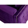 Zion 73 Inch Modern Sofa, Button Tufted Purple Velvet with Nailhead Trim