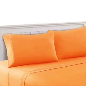 Bezons 4 Piece Queen Size Microfiber Sheet Set The Urban Port, Orange