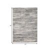 Zeni 5 x 7 Modern Area Rug, Smokey Lined Design, Soft Fabric, Ivory, Beige