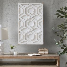 Ralston Ivory Geometric Carved Wood Wall Decor