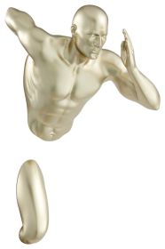 Glossy Wall Sculpture 13" Runner, Gold