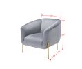 Carlson Accent Chair; Gray Velvet &amp; Gold 59790