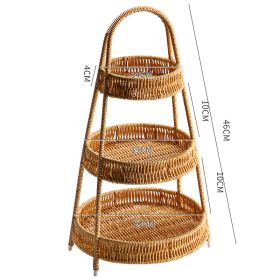 Creative Multi-layer Fruit Plate European Style Dried Fruit Plate Rattan Household Tray Basket (Option: Upgrade Medium Three Layers)