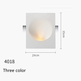 Minimalist Recessed Living Room Wall Sconce Plaster Without Frame (Option: White E Three color 29X35CM)