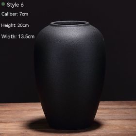 Black Ceramic Vase Flower Arrangement Decoration Ornaments (Option: Style6)