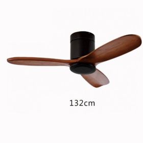 Black Industrial Lightless Living Room, Dining Room, Minimalist Retro Wood Remote Control Electric Fan Light (Option: G)