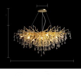 Postmodern Light Luxury Chandelier Water Drop Crystal Lamp Atmosphere (Option: L180-9W light source)