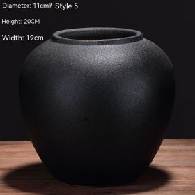 Black Ceramic Vase Flower Arrangement Decoration Ornaments (Option: Style5)