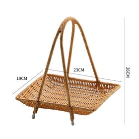 Creative Multi-layer Fruit Plate European Style Dried Fruit Plate Rattan Household Tray Basket (Option: New Rectangular One Layer)