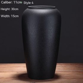 Black Ceramic Vase Flower Arrangement Decoration Ornaments (Option: Style4)