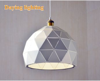 Simple Modern Bar Dining Room Single Iron Pendant Lamp Retro Hollowed Out Aisle Pendant Lamp (Option: White outside gold inside-Diameter 30cm)