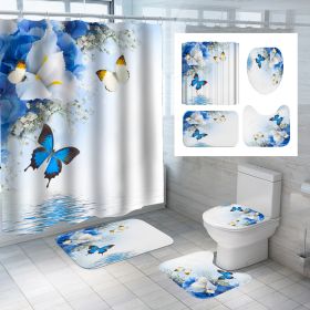 Digital Printing Polyester Shower Curtain Bathroom Pansy Reflection (Option: Cx855-90x180)