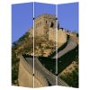 Brar 71 Inch 3 Panel Canvas Screen, Great Wall of China Print, Multicolor