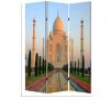 Brar 71 Inch 3 Panel Screen, Taj Mahal Reflecting Pool Print, Multicolor