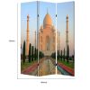 Brar 71 Inch 3 Panel Screen, Taj Mahal Reflecting Pool Print, Multicolor