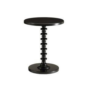 Astonishing Side Table With Round Top, Black (Color: black)