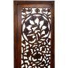 Handcrafted Wooden 4 Panel Room Divider Screen Featuring Lotus Pattern Reversible