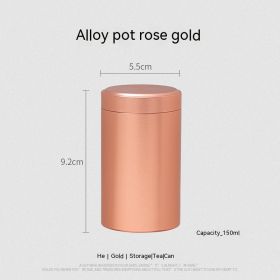 Titanium Aluminum Alloy Tea Box Storage Portable Small Tea Jar (Option: Rose gold-55x92mm)