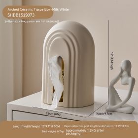 Nordic Instagram Style Arch Ceramic Tissue Box (Option: Milky White)