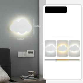 Creative Wall Lamp Bedside Lamp Bedroom Simple Modern Cartoon Clouds (Option: White-6Watt LED with 2ColorW)