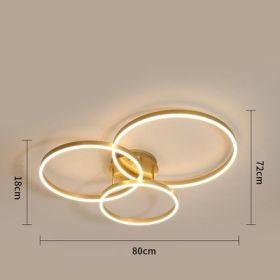 Light And Luxurious Living Room Lamp Grand Household (Option: Stepless dimming-Three ring 80CM)