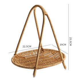 Creative Multi-layer Fruit Plate European Style Dried Fruit Plate Rattan Household Tray Basket (Option: Oval Single Layer)